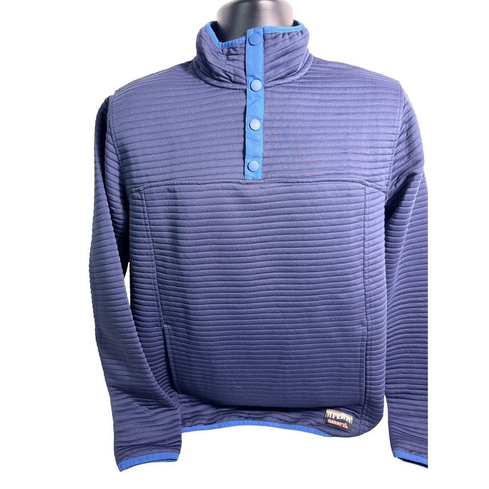 Gerry Quilted Jacket Mens Medium‎ Blue Snap Front Padded Outdoor Pullover Warm